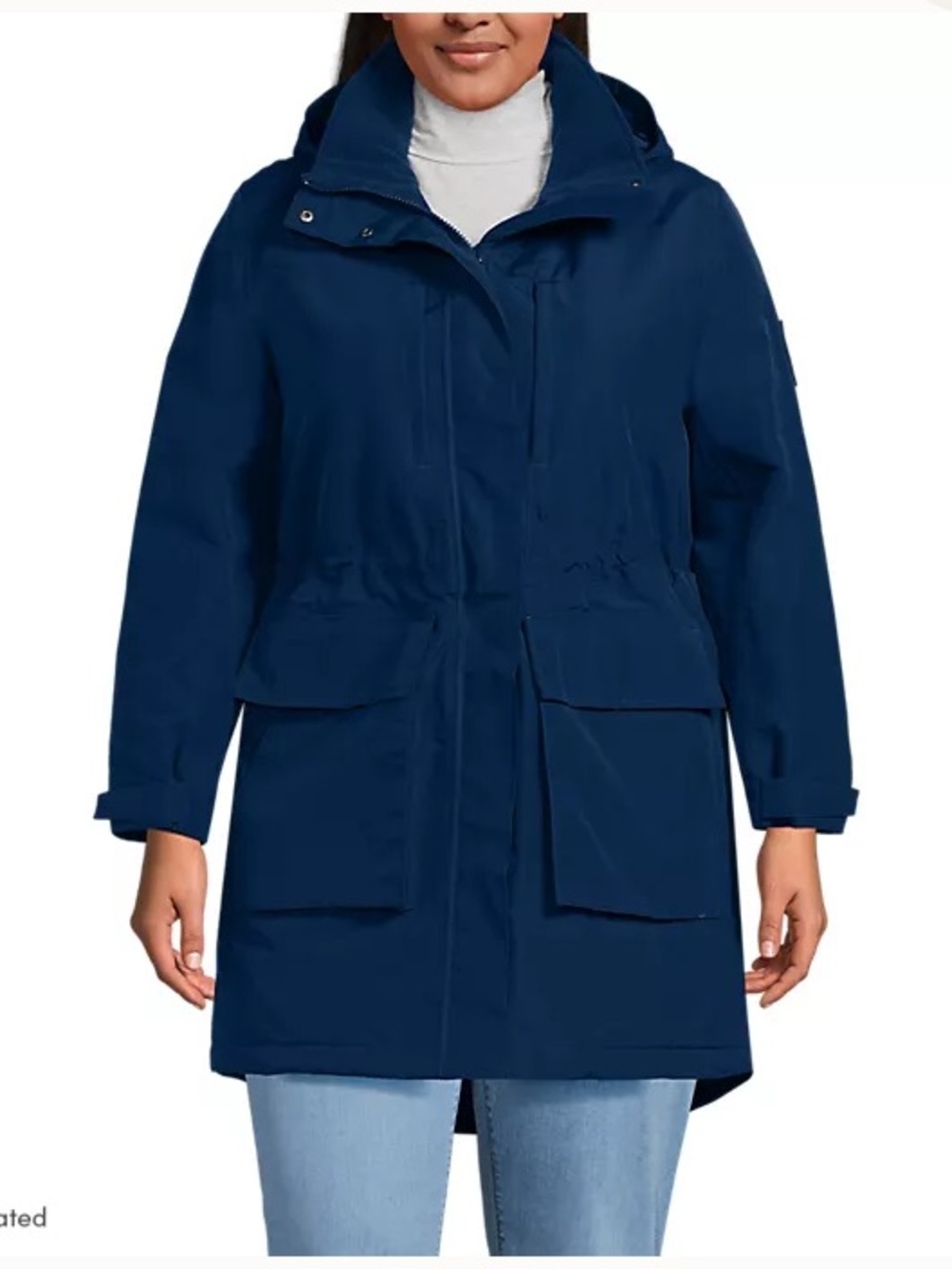 Lands' End Women's Squall Waterproof Insulated Parka in Deep Sea Navy